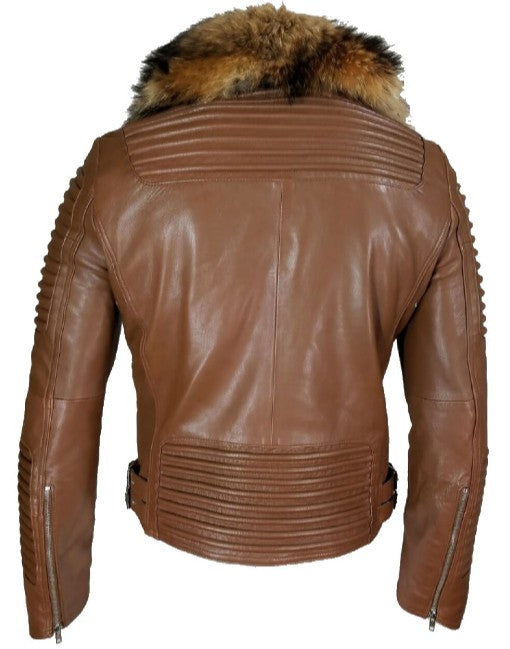Mens Genuine Leather Jacket With Fur