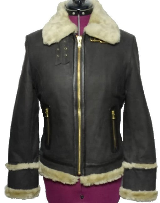 Womens Blossom Shearling Leather Jacket