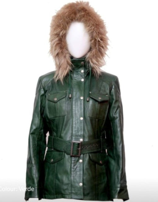 Womens Sheepskin Parker Leather Jacket