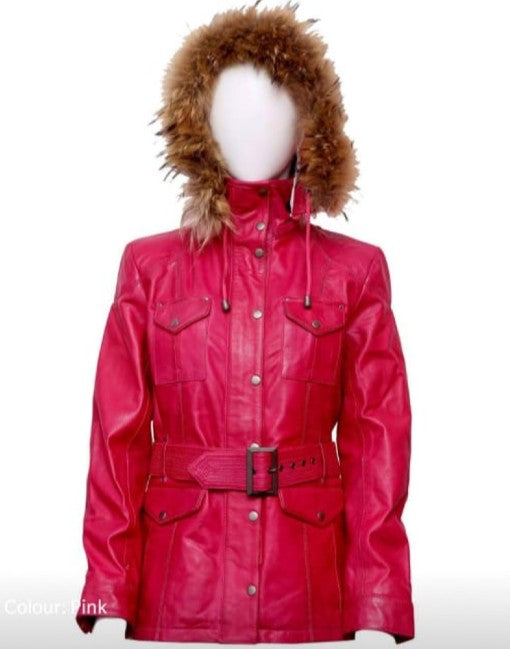 Womens Sheepskin Parker Leather Jacket