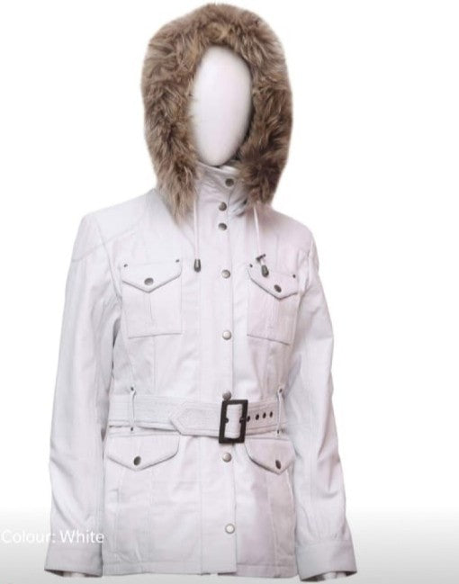 Womens Sheepskin Parker Leather Jacket