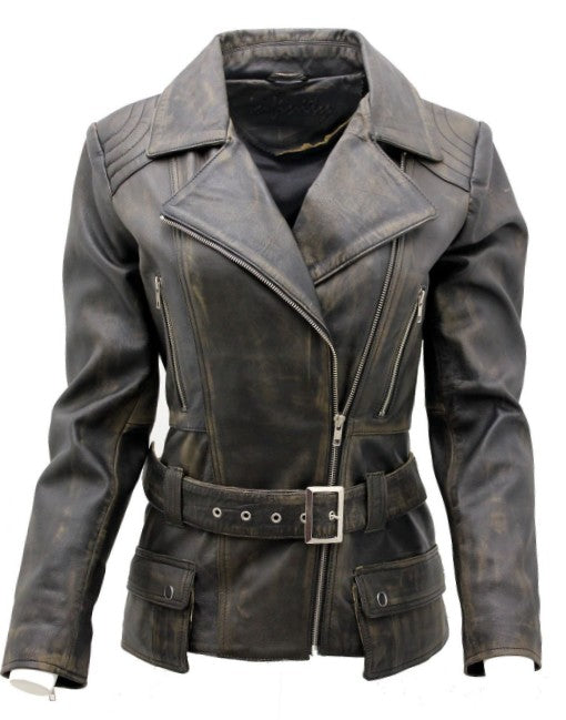 Womens Real Leather Parker Jacket