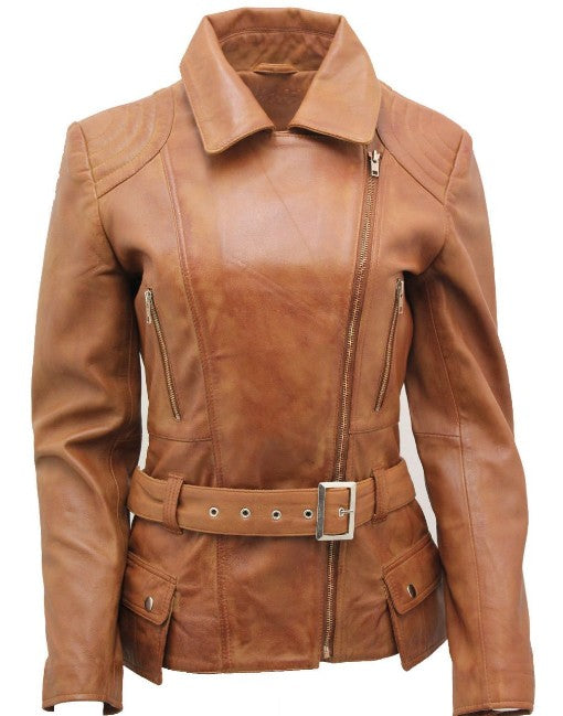 Womens Real Leather Parker Jacket