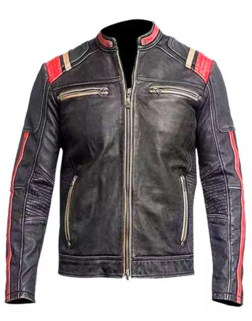 Cafe Racer Desert Gray Leather Jacket