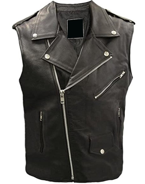 Mens Brando Leather Waistcoat