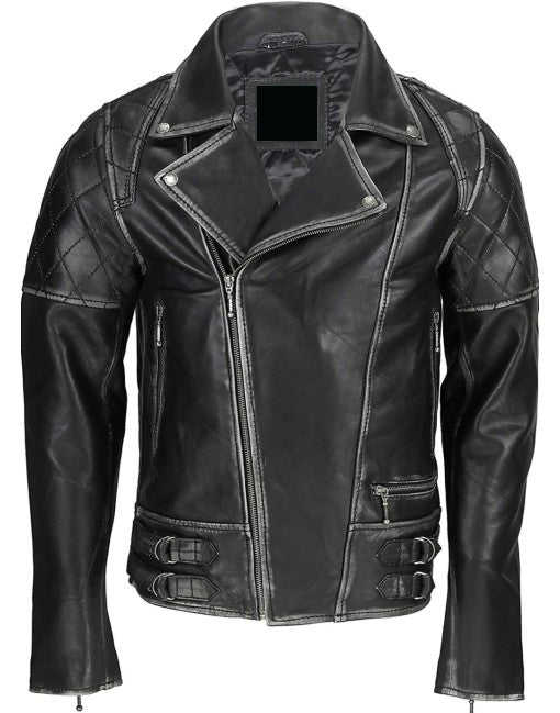Stylish Hand-Waxed Cafe Racer Leather Jacket