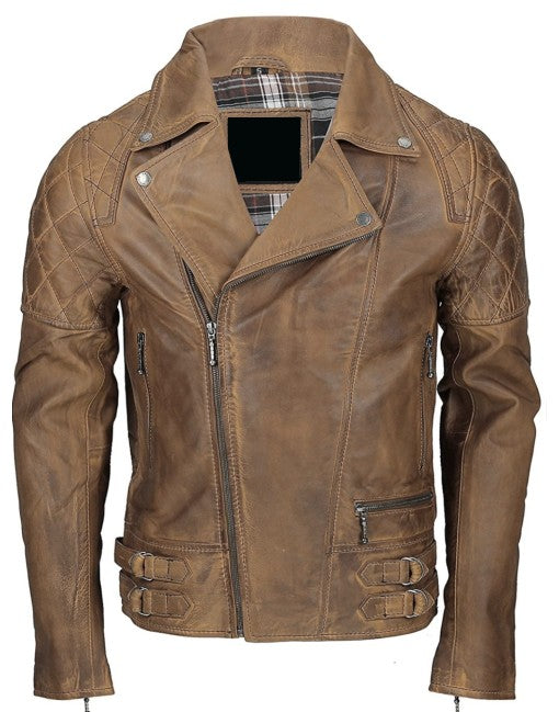 Stylish Hand-Waxed Cafe Racer Leather Jacket