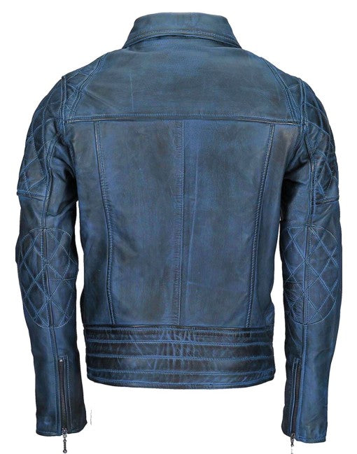 Stylish Hand-Waxed Cafe Racer Leather Jacket
