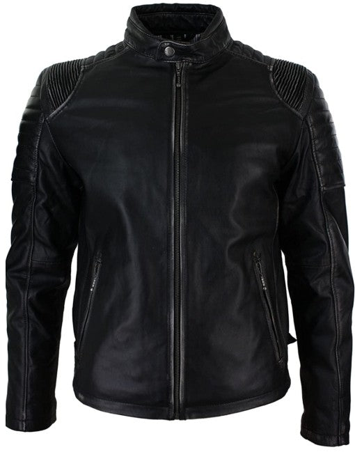 Mens Cafe Racer Leather Jacket