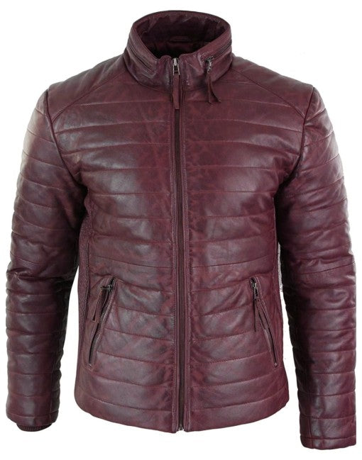Mens Soft Puffer Leather Jacket