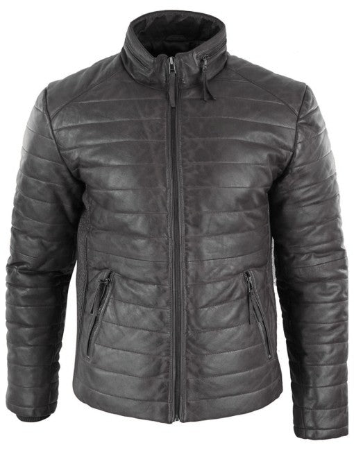 Mens Soft Puffer Leather Jacket