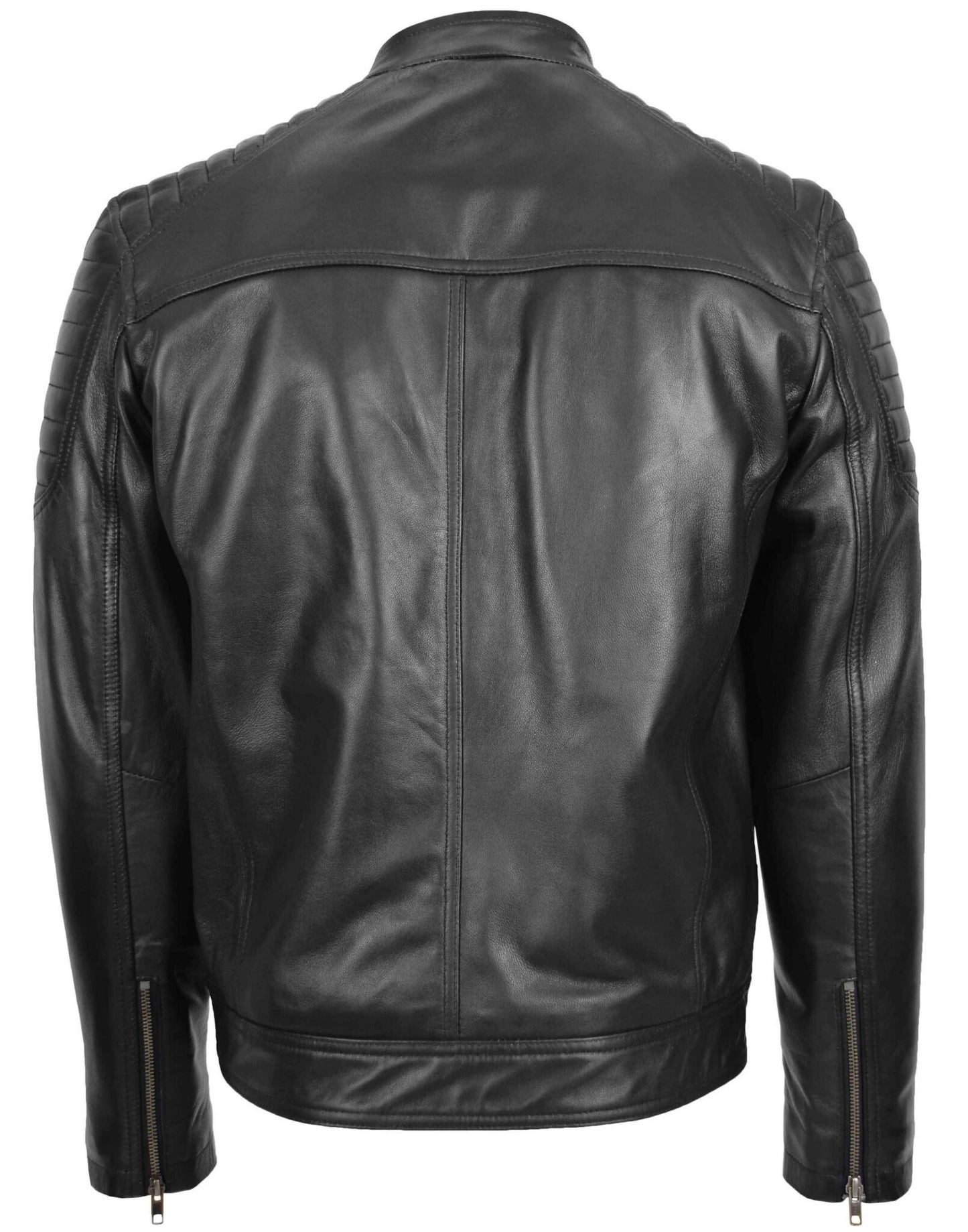 Cafe Racer Hand-Waxed Leather Jacket