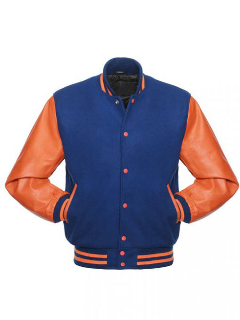 Men’s Orange Bomber Varsity Jacket