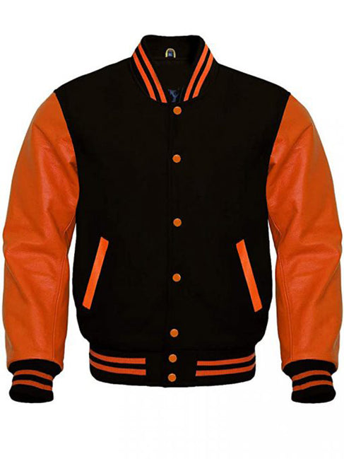 Men’s Orange Bomber Varsity Jacket