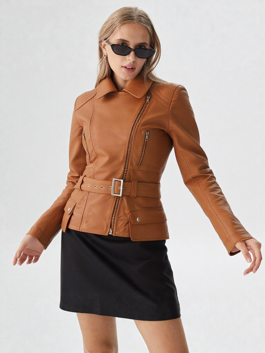 Womens Real Leather Parker Jacket