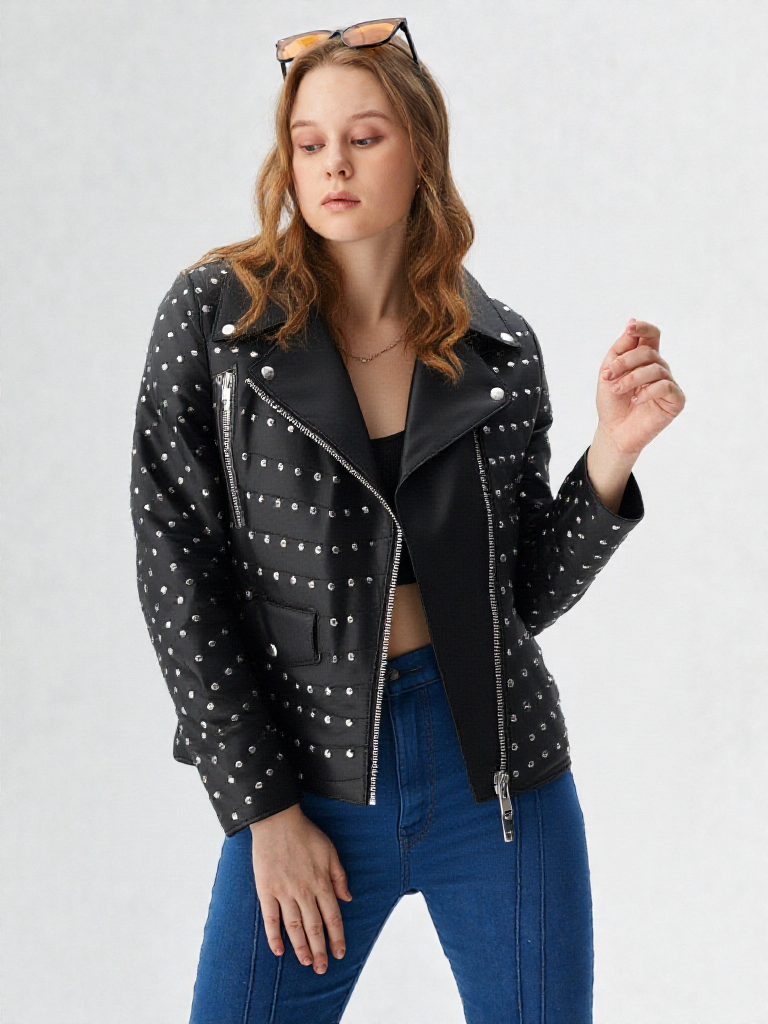 Stylish Studded Leather Jacket