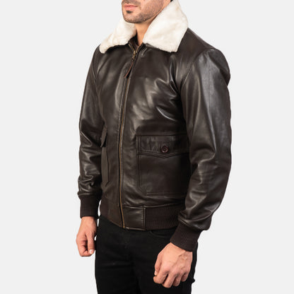 Men’s Aviator Bomber Leather Jacket