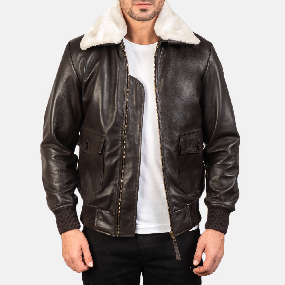 Men’s Aviator Bomber Leather Jacket