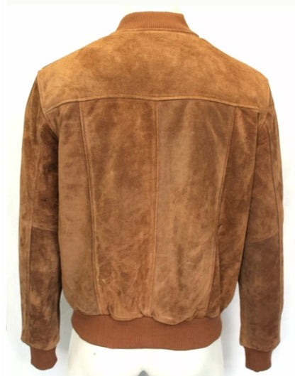 Mens Classic Bomber Suede Leather Jacket