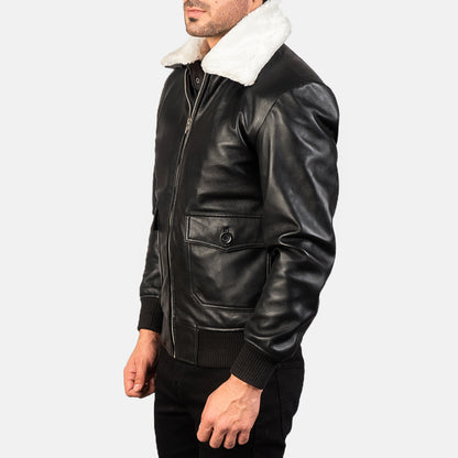 Men’s Aviator Bomber Leather Jacket
