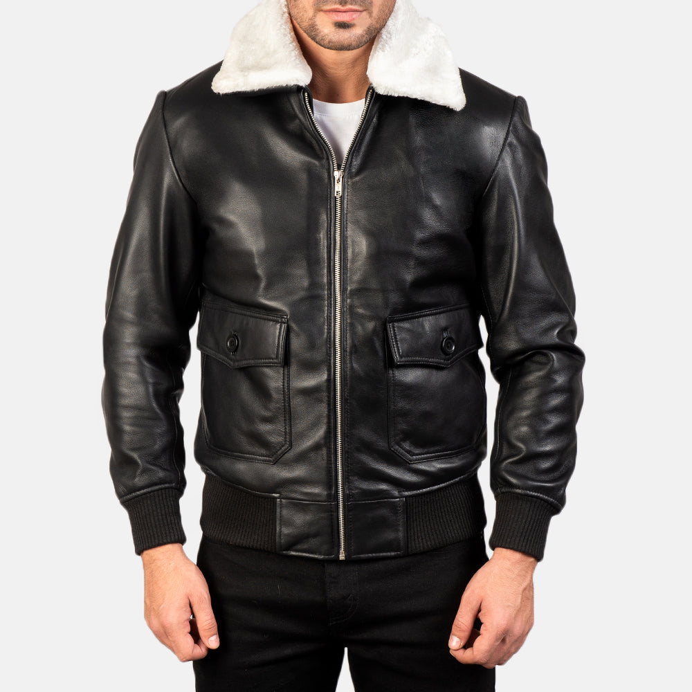 Men’s Aviator Bomber Leather Jacket