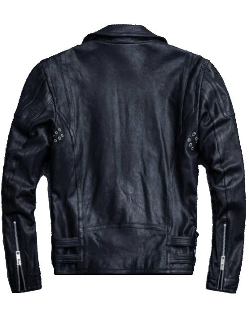 Dual Belt Brando Genuine Leather Jacket