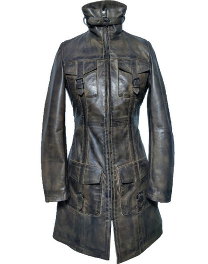 Womens Long Parker Leather Jacket