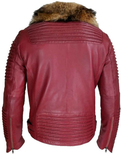 Mens Genuine Leather Jacket With Fur