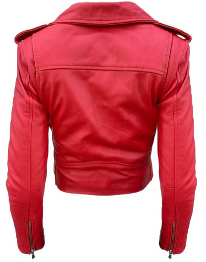 Womens Cropped Perfecto Leather Jacket