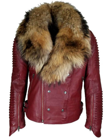 Mens Genuine Leather Jacket With Fur