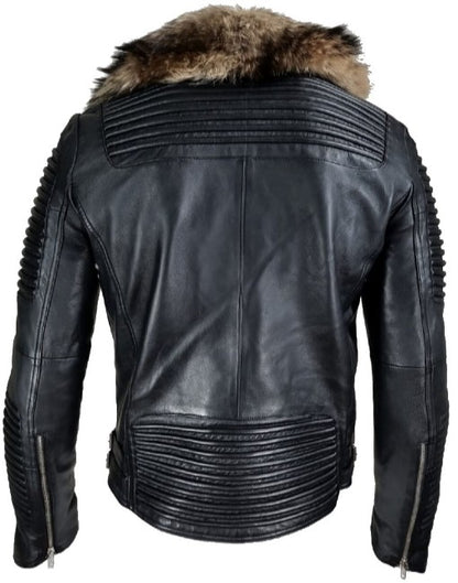 Mens Genuine Leather Jacket With Fur