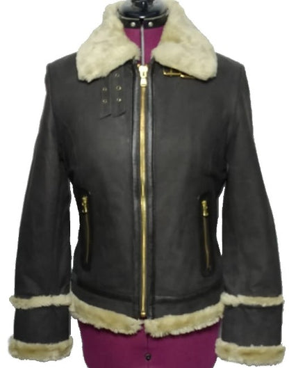 Womens Blossom Shearling Leather Jacket