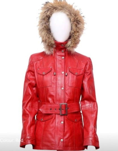 Womens Sheepskin Parker Leather Jacket
