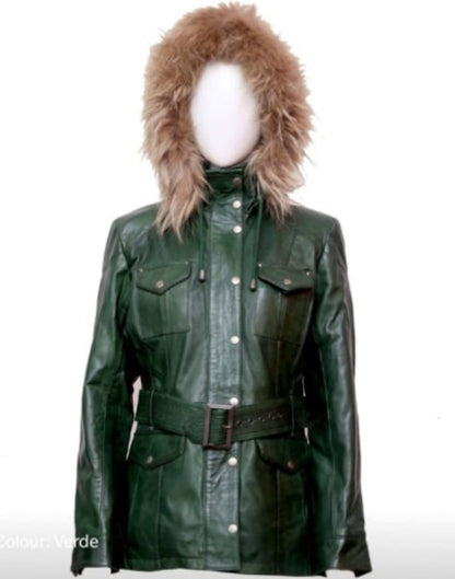 Womens Sheepskin Parker Leather Jacket