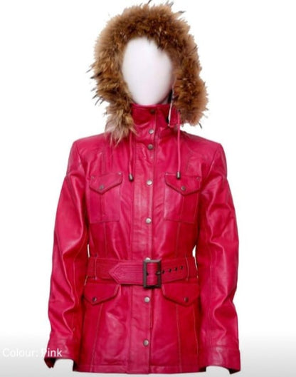 Womens Sheepskin Parker Leather Jacket