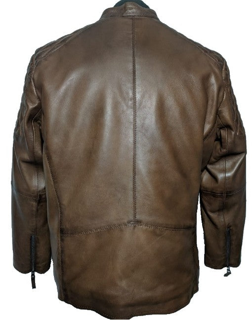 Cafe Racer Quilted Leather Jacket