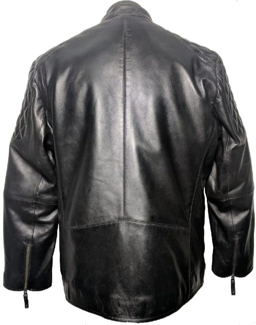 Cafe Racer Quilted Leather Jacket
