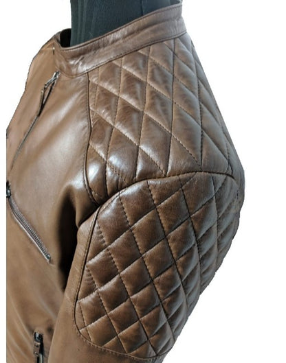 Cafe Racer Quilted Leather Jacket