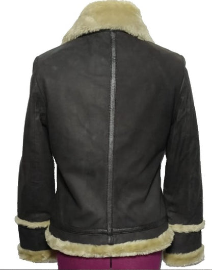 Womens Blossom Shearling Leather Jacket
