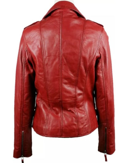 Hexa-Zipper Womens Leather Jacket