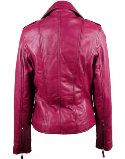 Hexa-Zipper Womens Leather Jacket