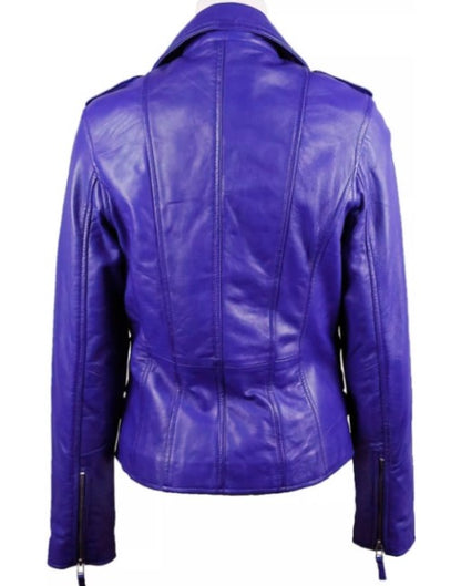 Hexa-Zipper Womens Leather Jacket