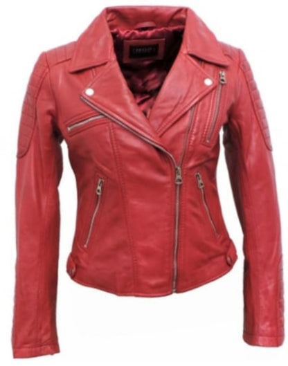 Zaz Womens Classic Leather Jacket