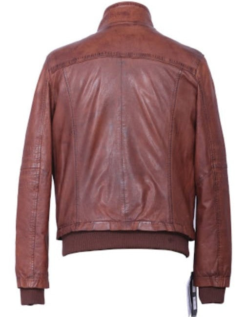 Bomber Hand-Waxed Leather Jacket