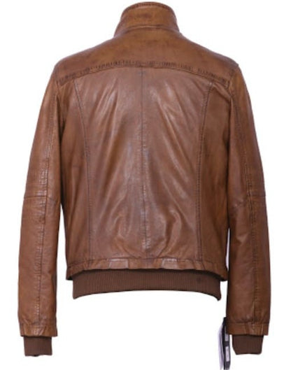 Bomber Hand-Waxed Leather Jacket