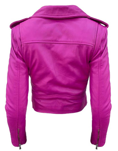 Womens Cropped Perfecto Leather Jacket
