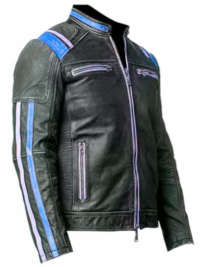 Cafe Racer Desert Gray Leather Jacket