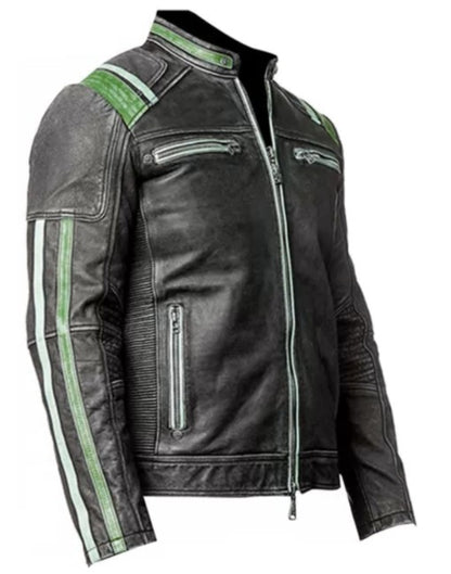 Cafe Racer Desert Gray Leather Jacket