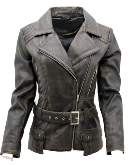 Womens Real Leather Parker Jacket