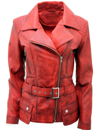 Womens Real Leather Parker Jacket